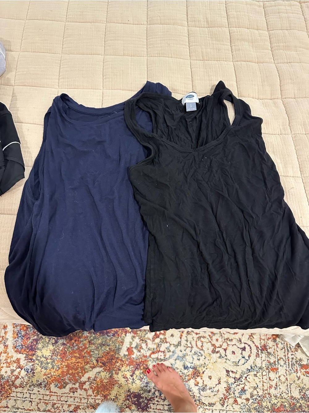 Women’s Black & Navy Tank Top Set - Comfortable Everyday Basics